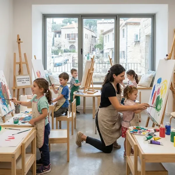 סדנאות לילדים בכפר האמנים עין הוד - ילדים יוצרים בשמחה
